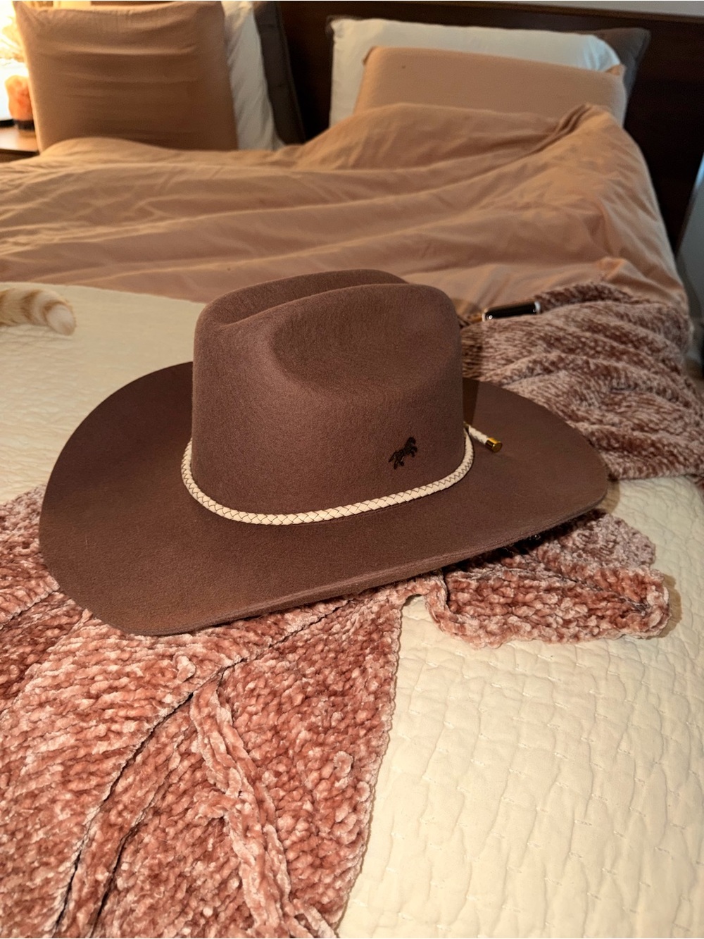Gigi Pip Teddy Cattleman Cowboy Hat - Chocolate Brown - size L